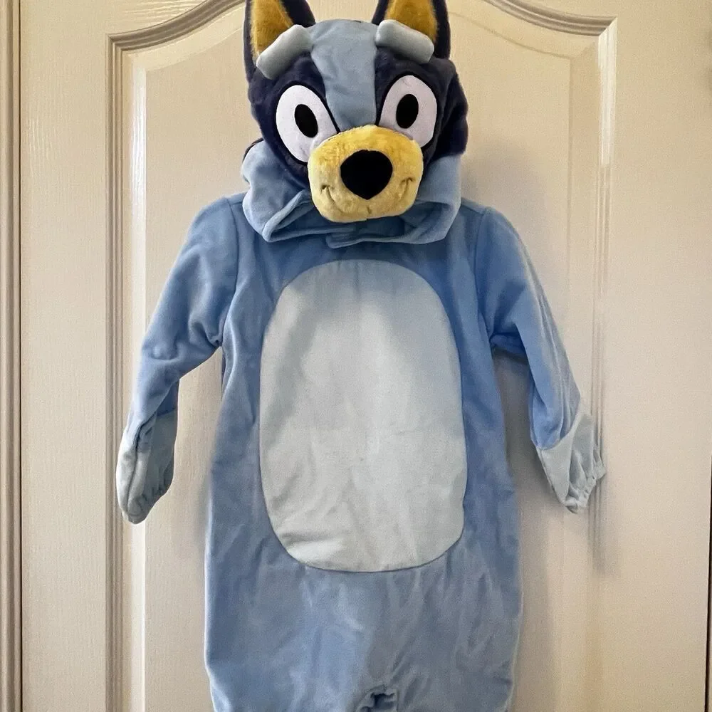 Suit Yourself Costume Co Bluey Costume Jumpsuit Headpiece Tail Toddler Size 2T